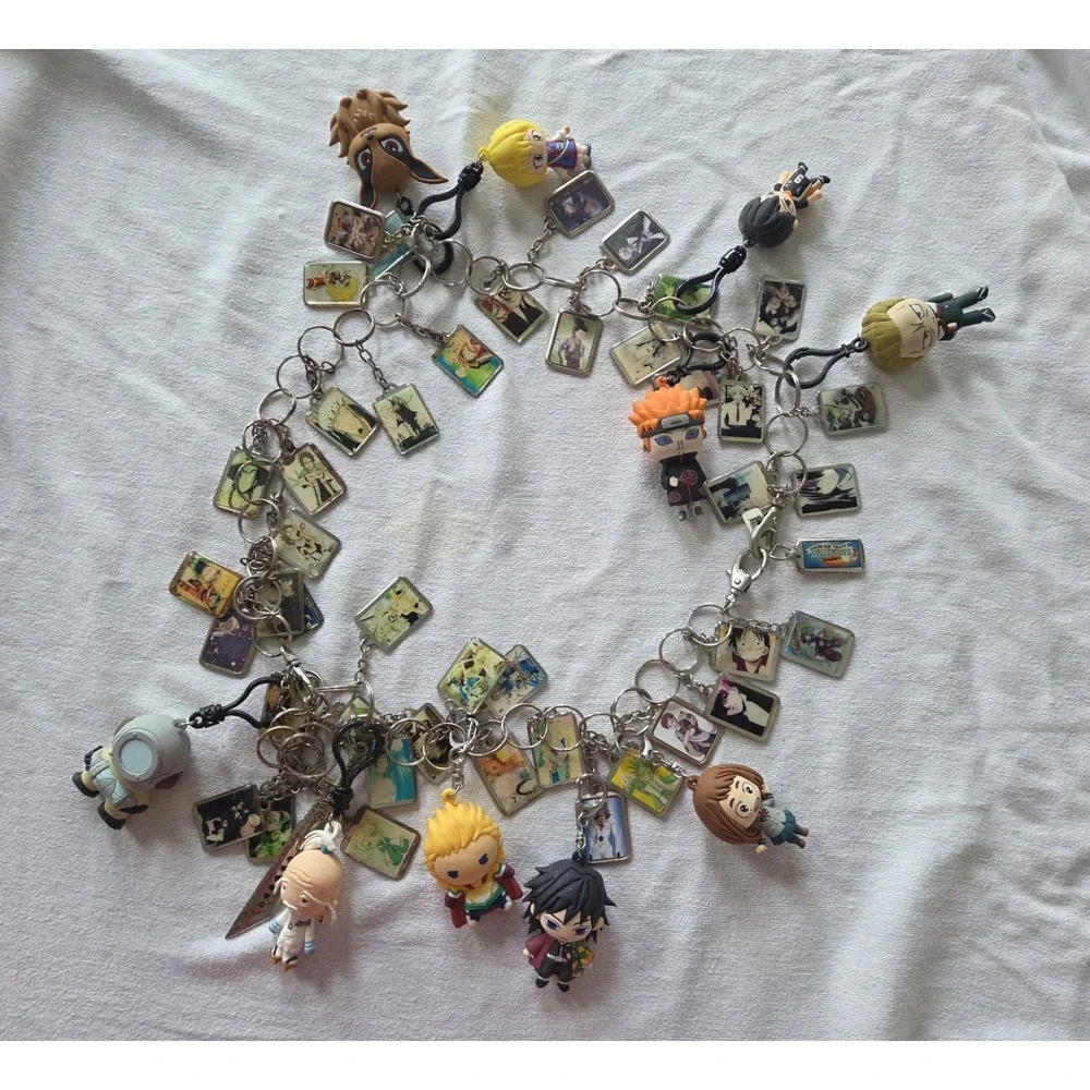 Assorted Anime Bulk Lot (Keychains & Trading Figures) Belt